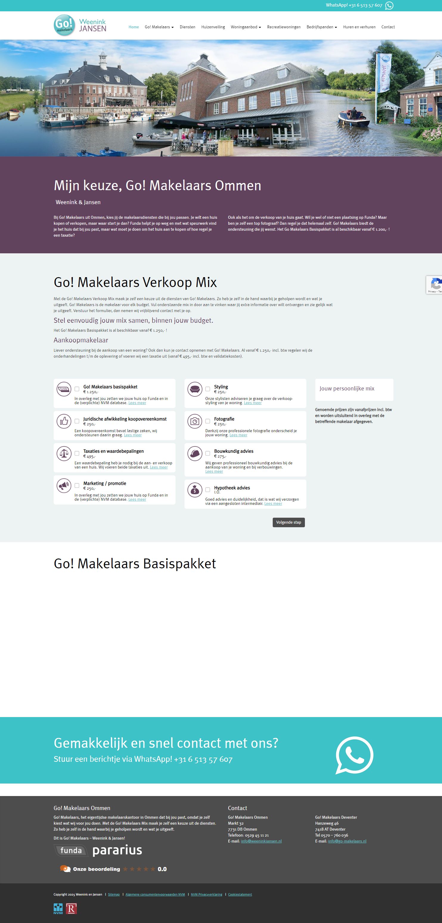 Screenshot van de website van www.weeninkjansen.nl