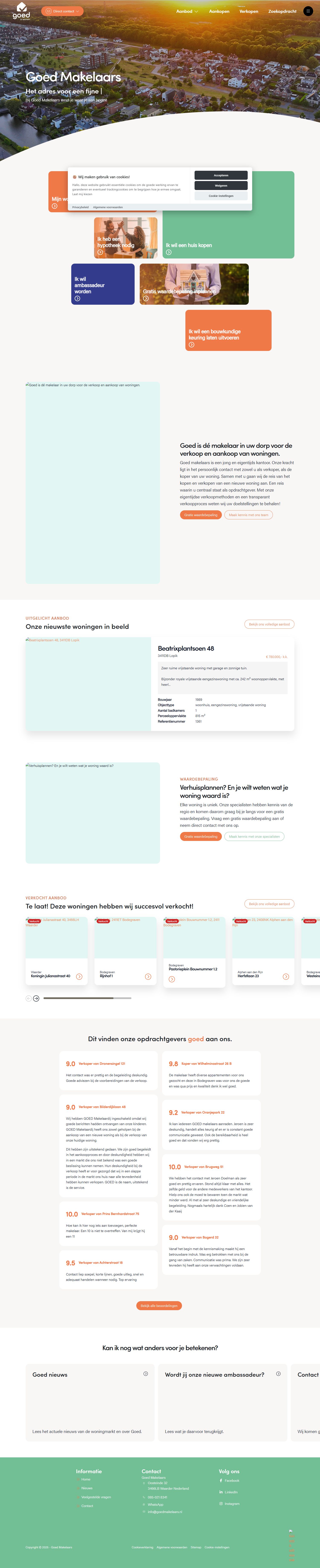 Screenshot of the website of www.goedmakelaars.nl