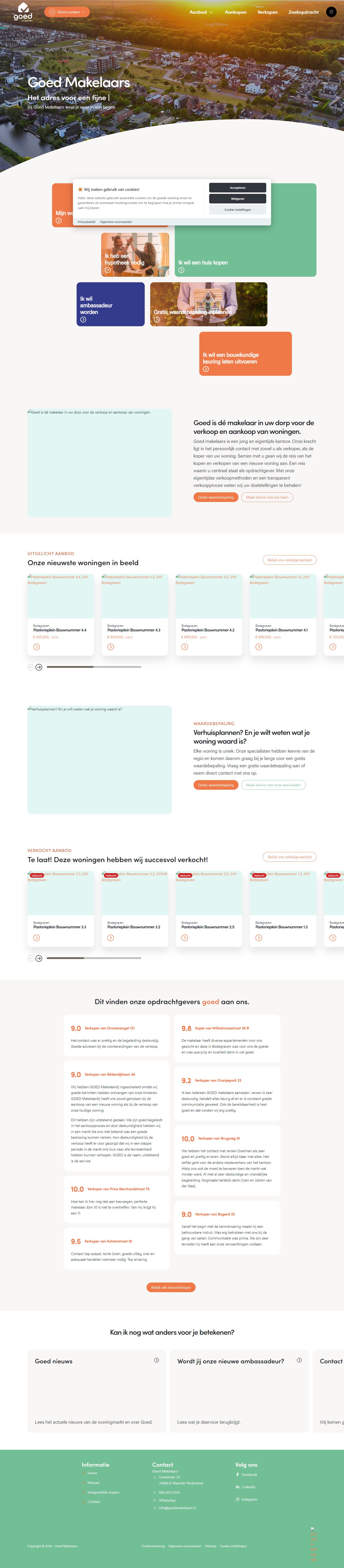 Screenshot van de website van www.goedmakelaars.nl