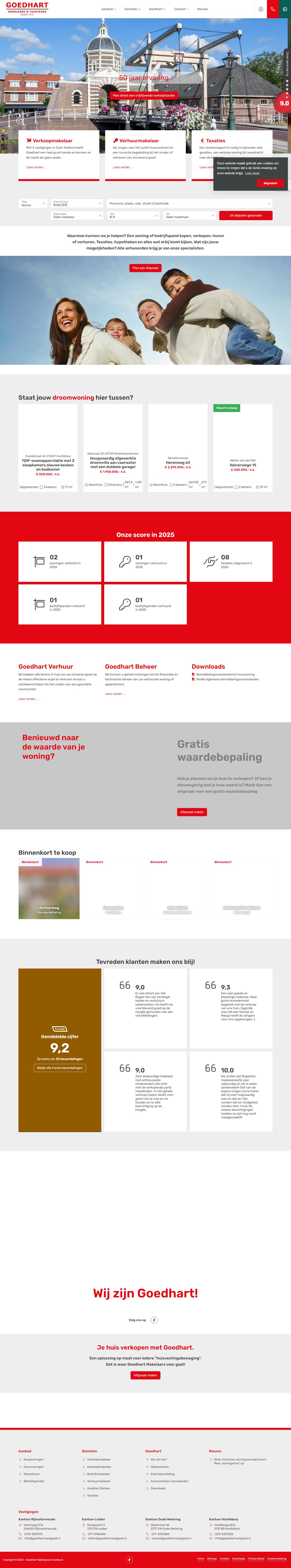 Screenshot van de website van www.goedhartvastgoed.nl