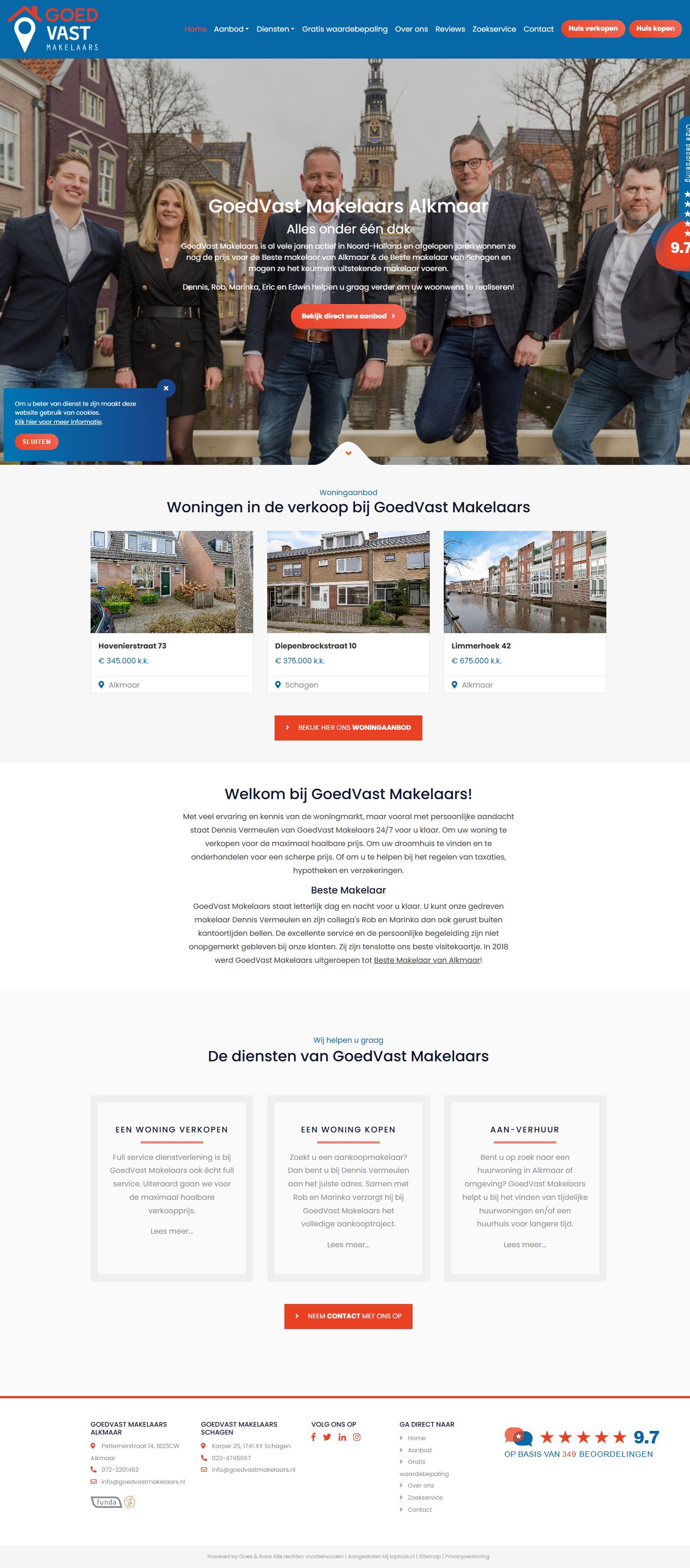 Screenshot of the website of www.goedvastmakelaars.nl