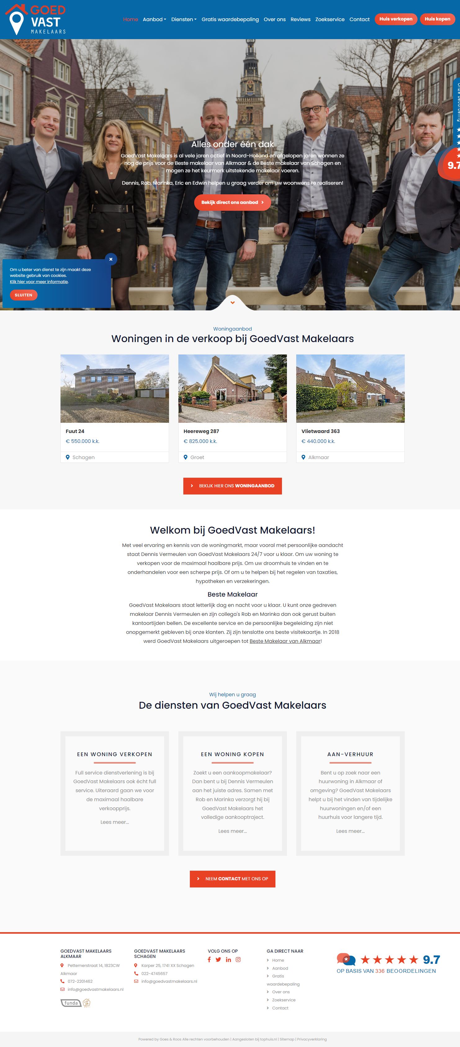 Screenshot van de website van www.goedvastmakelaars.nl