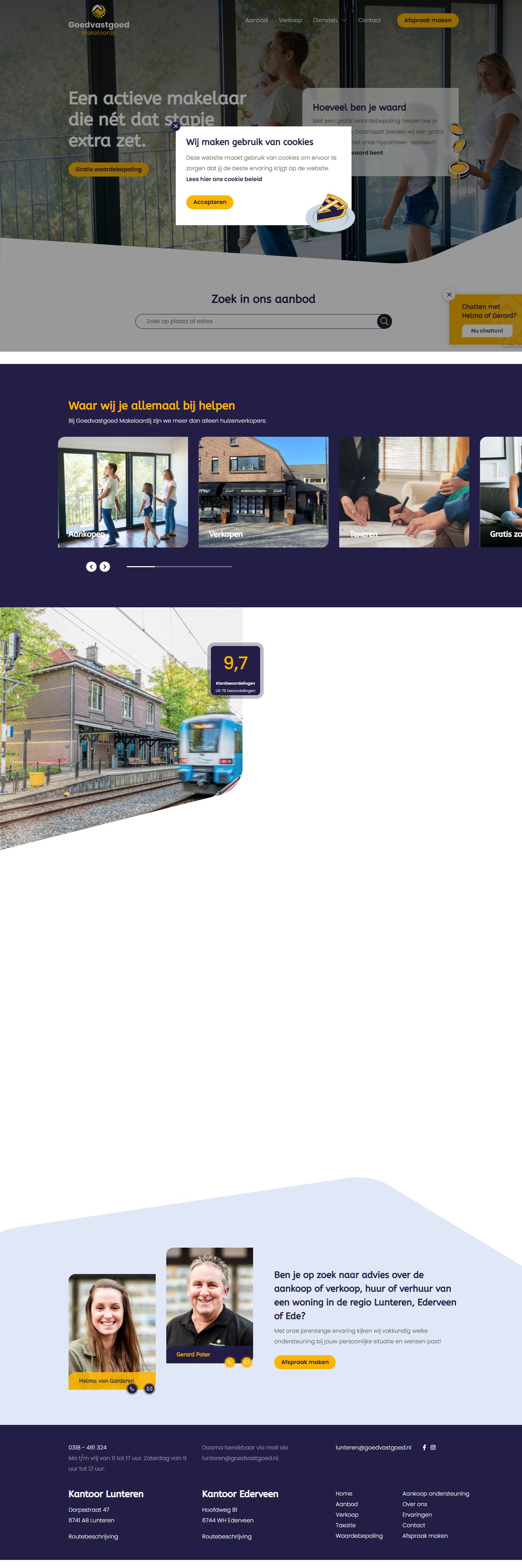 Screenshot of the website of www.goedvastgoed.nl