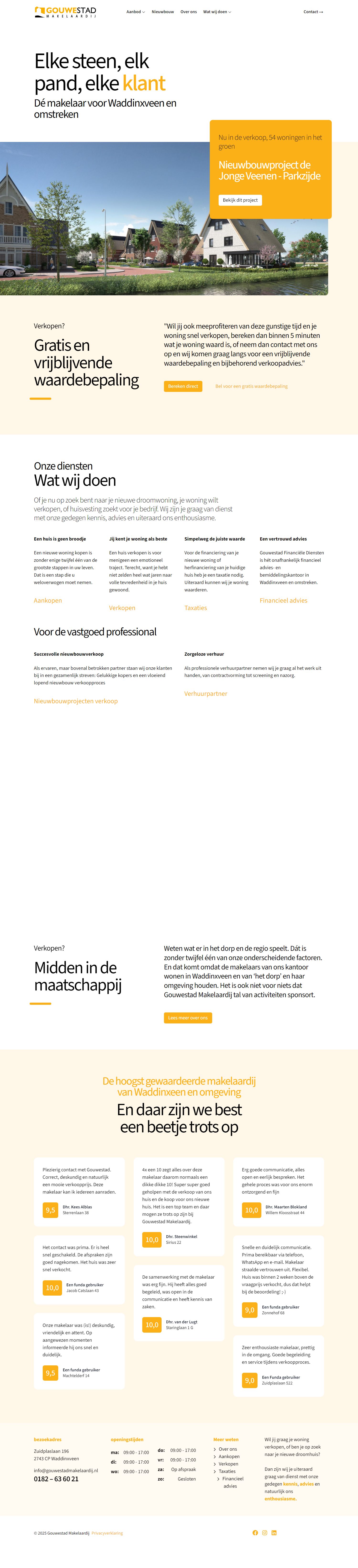 Screenshot van de website van www.gouwestadmakelaardij.nl