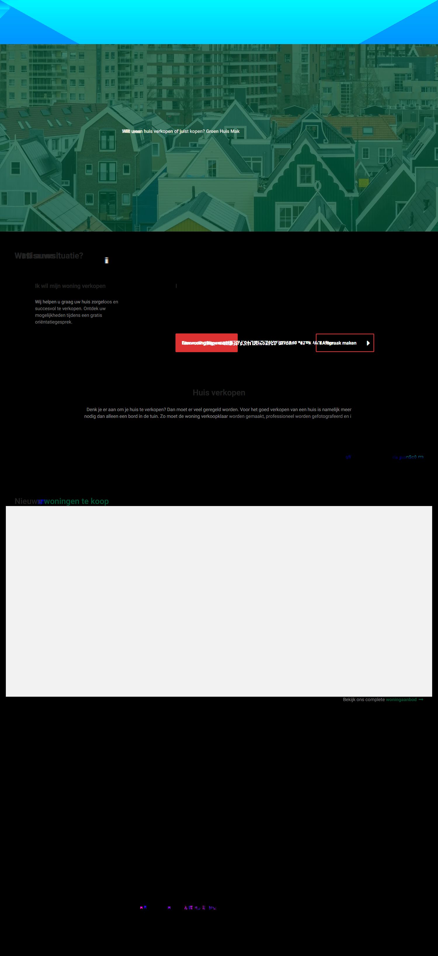 Screenshot of the website of www.groenhuismakelaars.nl