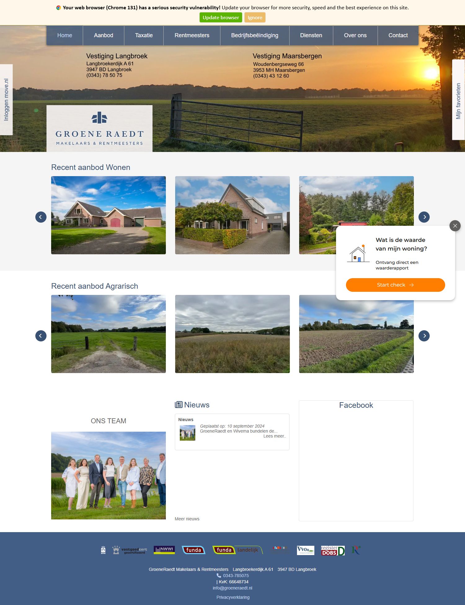 Capture d'écran du site web de www.groeneraedt.nl