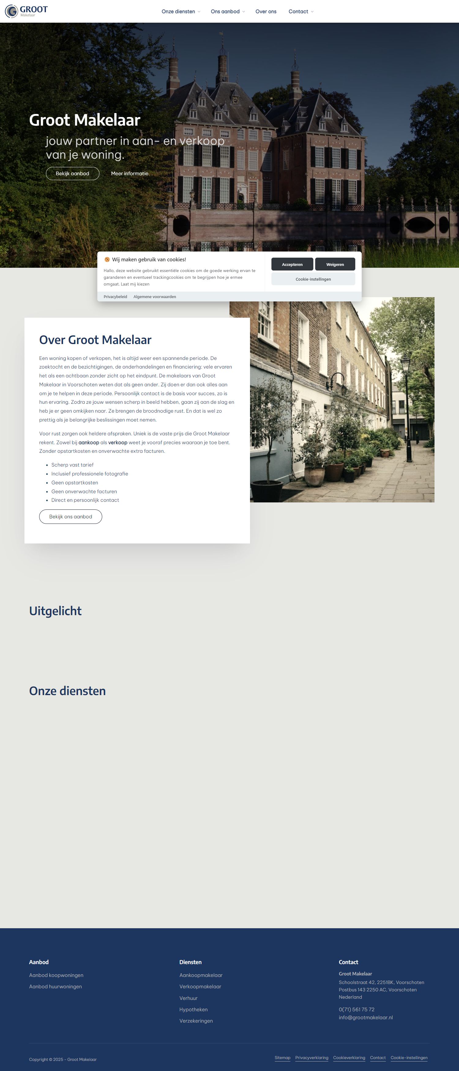 Screenshot van de website van www.grootmakelaar.nl