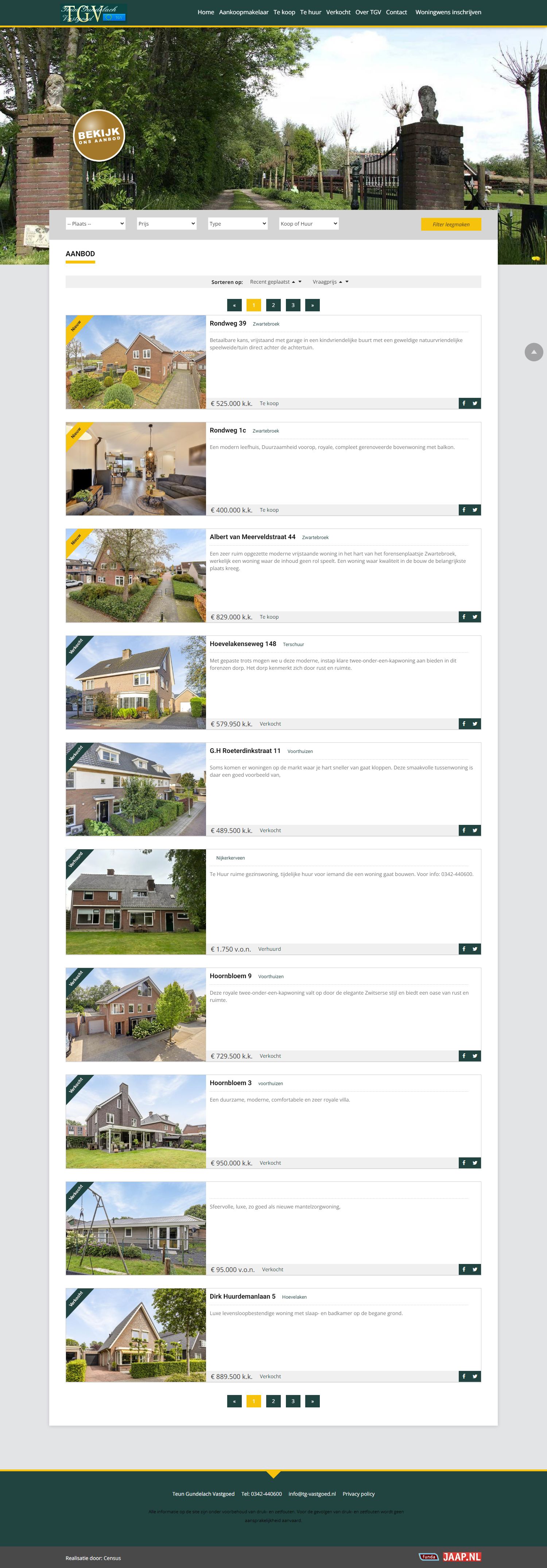 Screenshot van de website van www.tg-vastgoed.nl