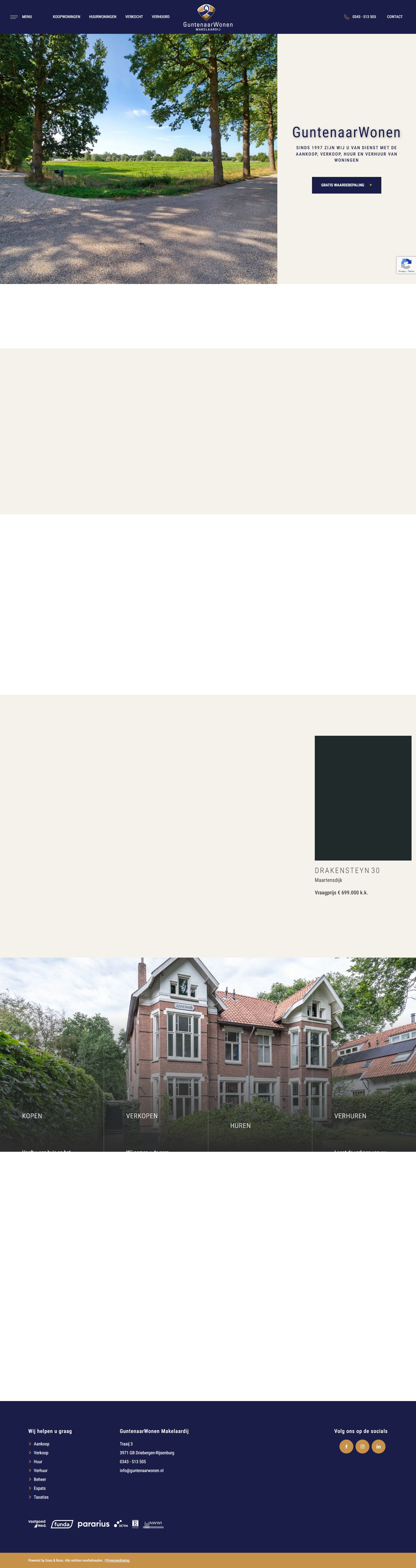 Capture d'écran du site web de www.guntenaarwonen.nl