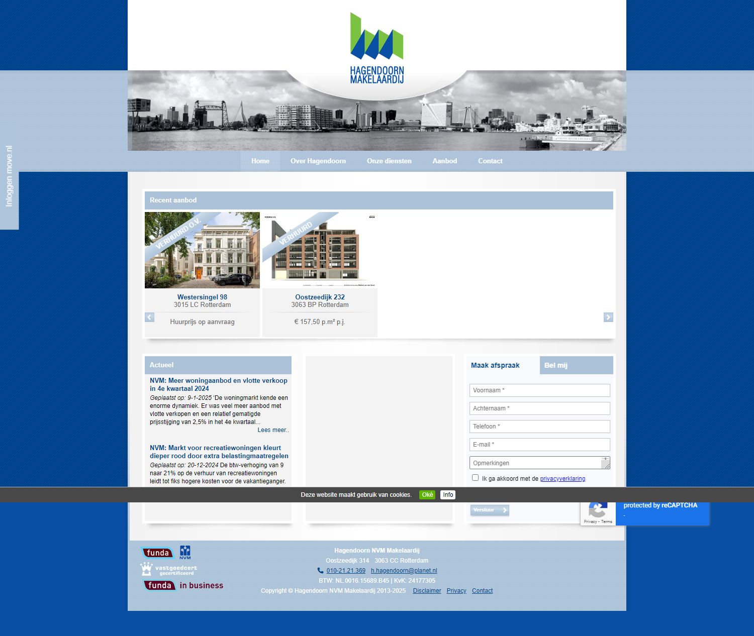 Screenshot van de website van www.hagendoorn.net