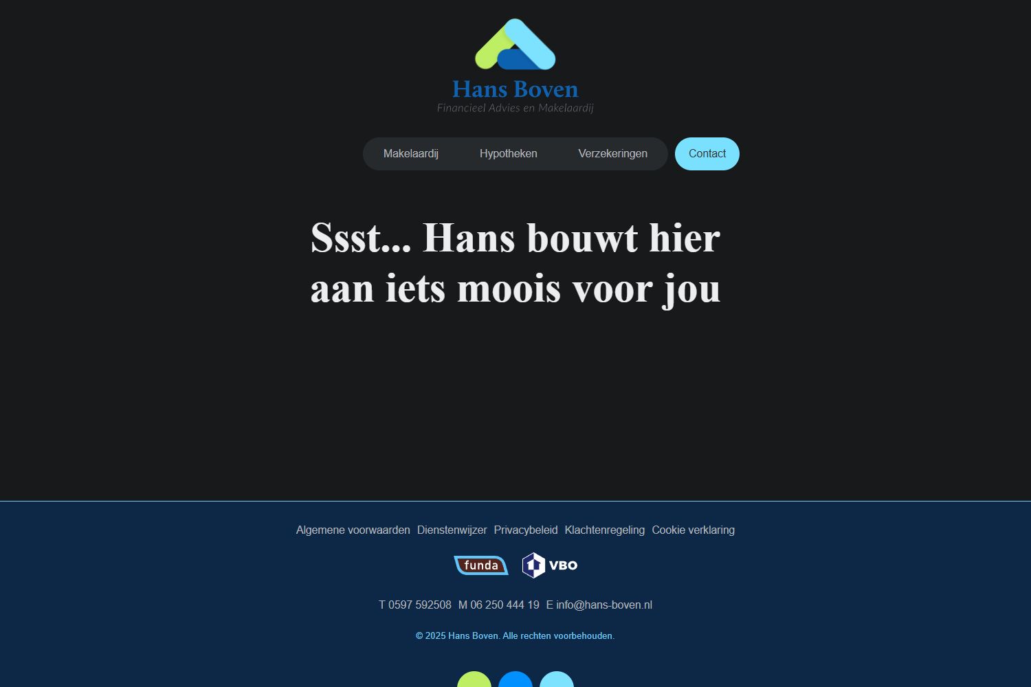 Screenshot der Website von hans-boven.nl