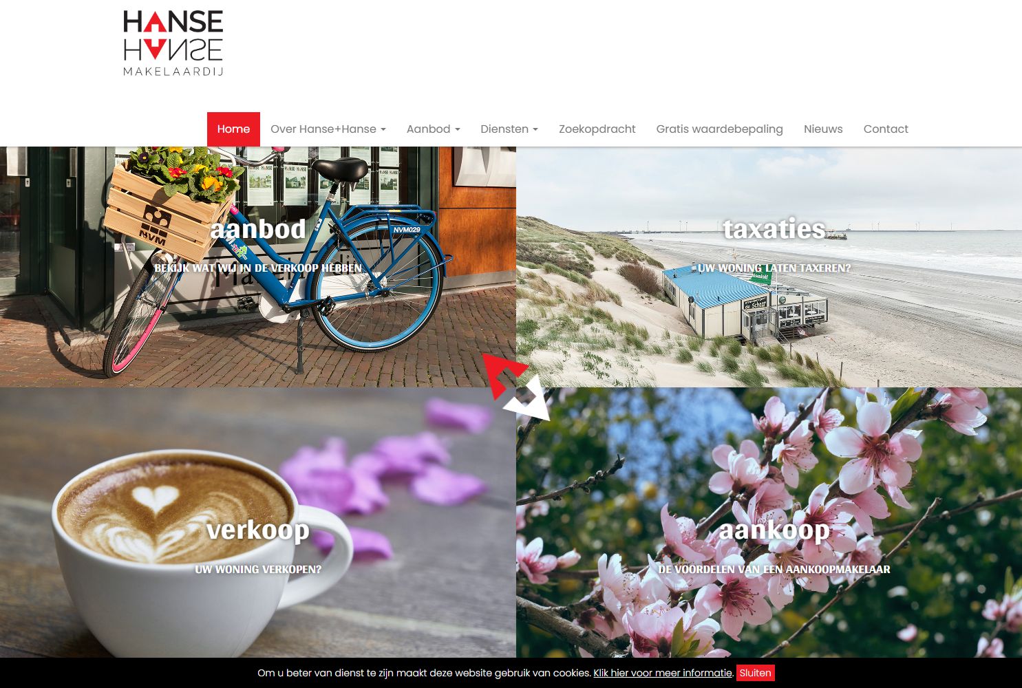 Capture d'écran du site web de www.hansehanse.nl