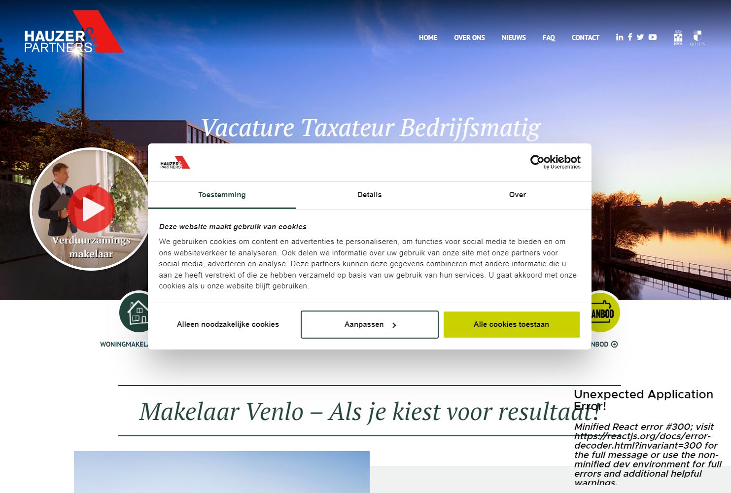 Screenshot van de website van www.hauzerenpartners.com