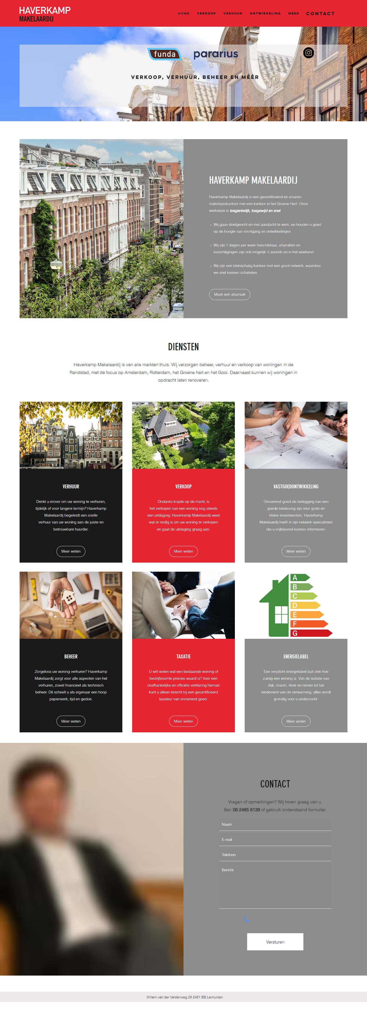 Screenshot van de website van www.haverkampmakelaardij.nl