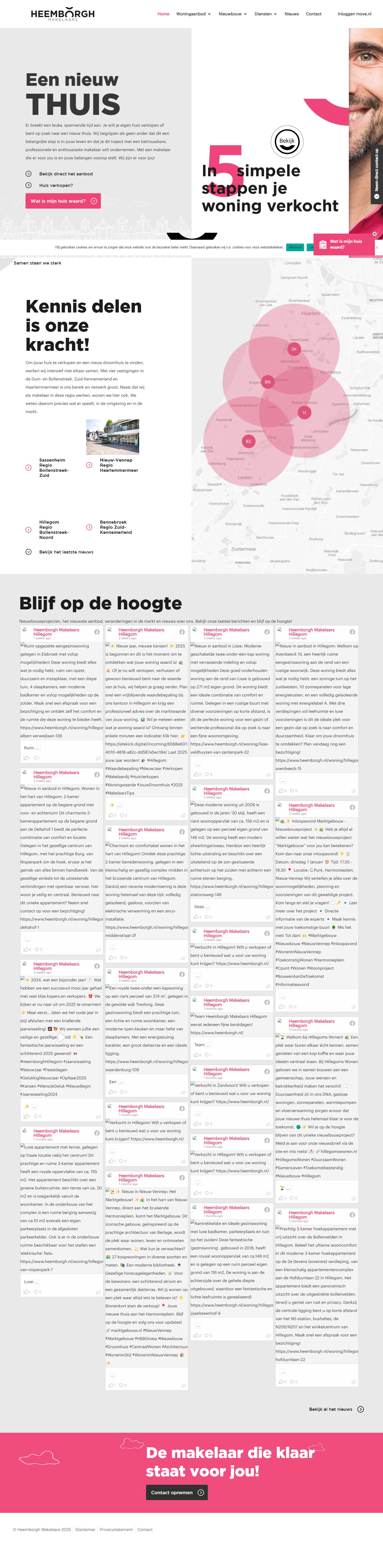 Screenshot van de website van www.heemborgh.nl