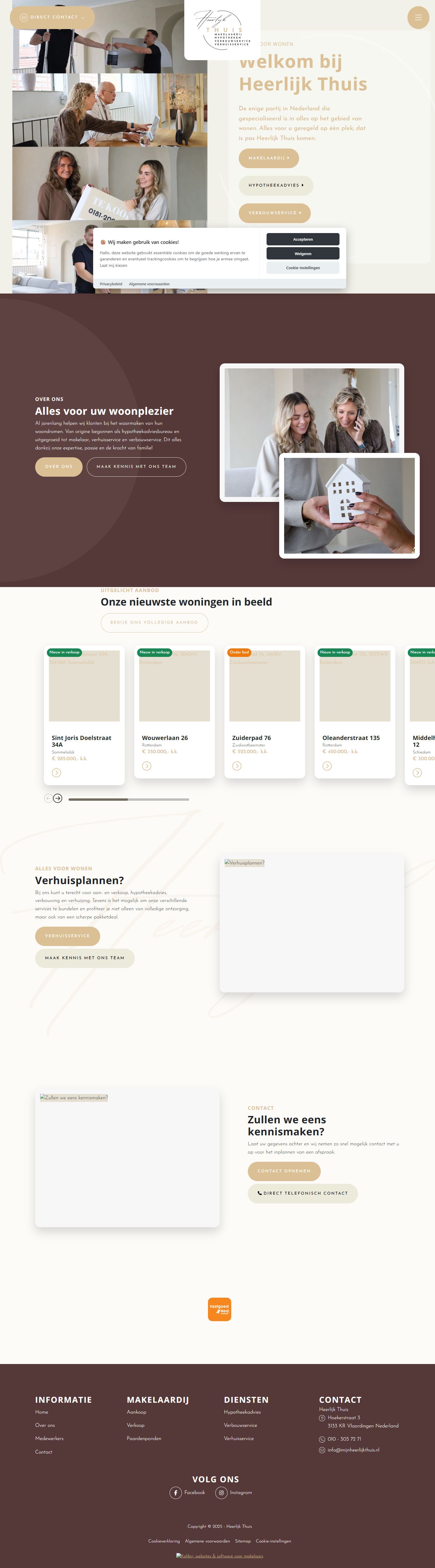 Screenshot van de website van www.mijnheerlijkthuis.nl