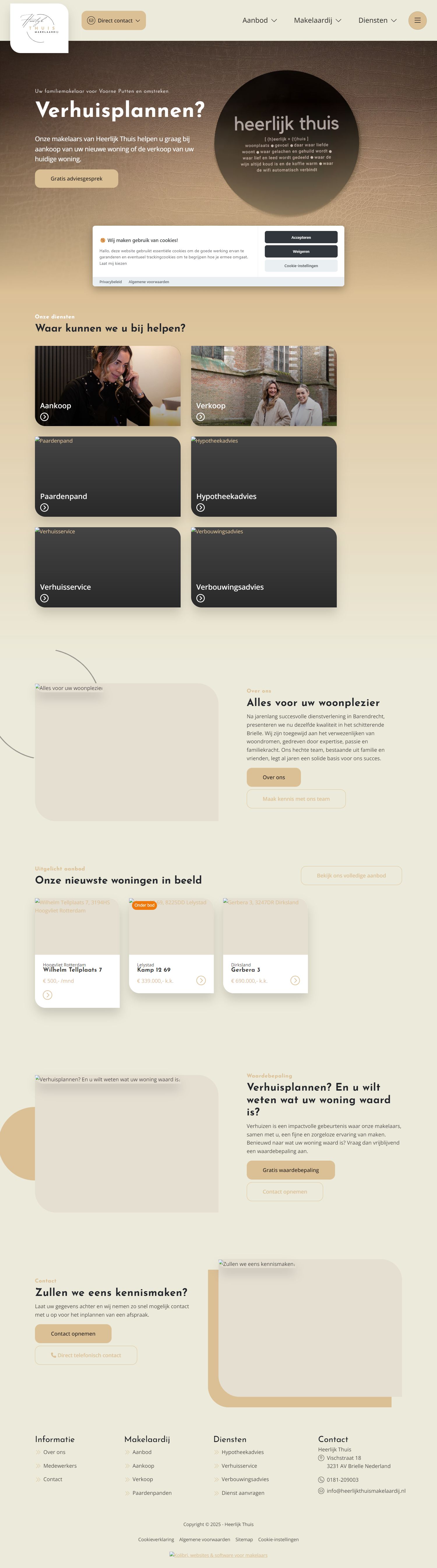 Screenshot van de website van www.heerlijkthuismakelaardij.nl