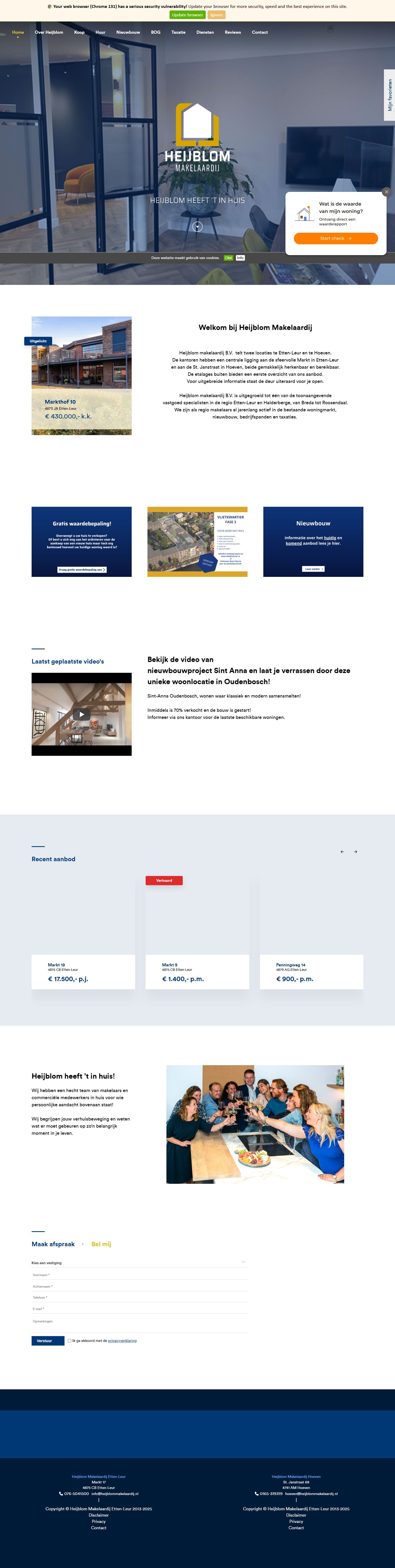 Capture d'écran du site web de www.heijblommakelaardij.nl