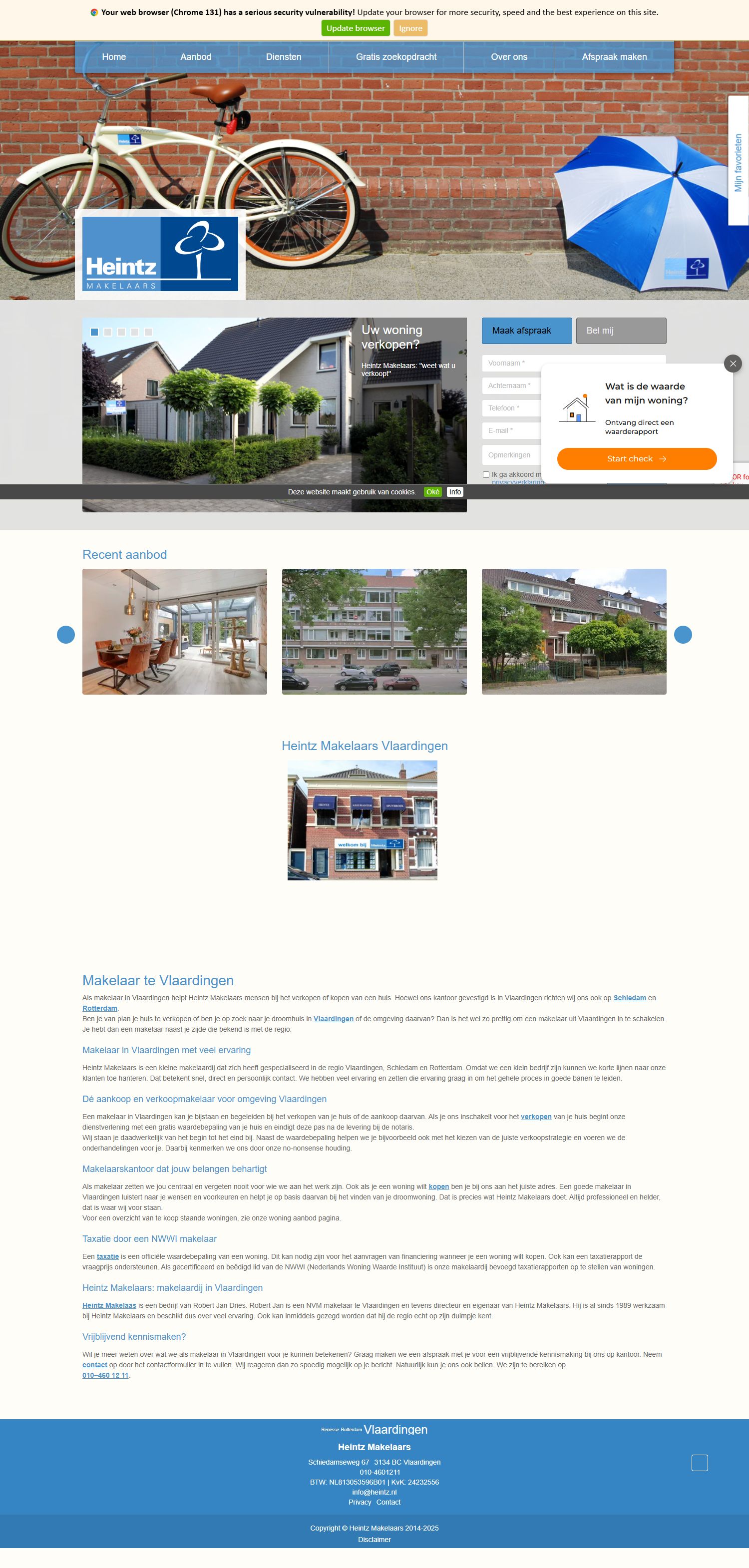 Capture d'écran du site web de www.heintz.nl