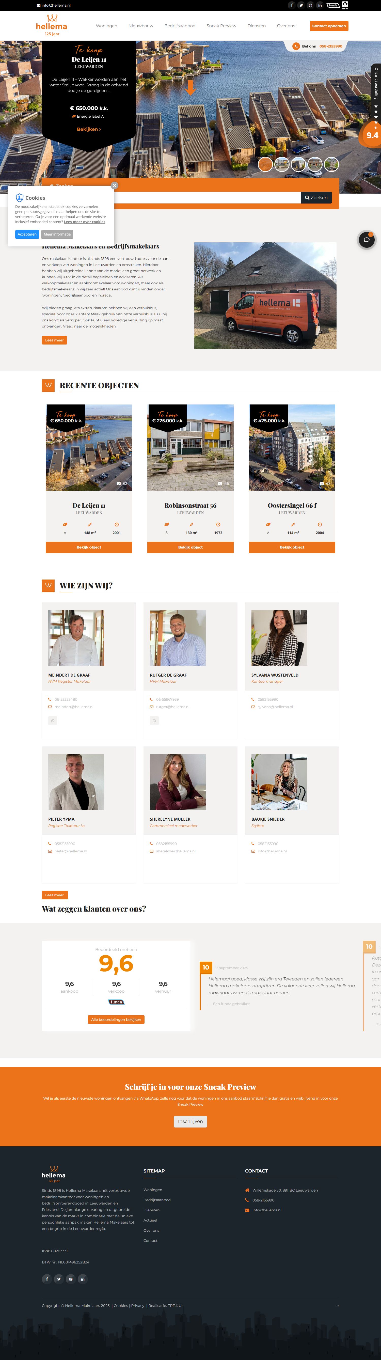 Screenshot der Website von www.hellema.nl