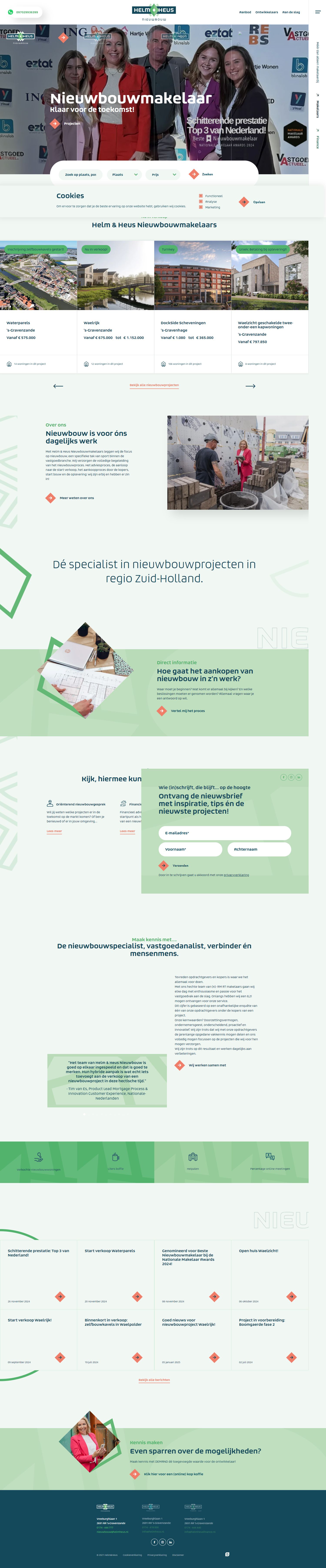 Screenshot van de website van www.helmheusnieuwbouw.nl