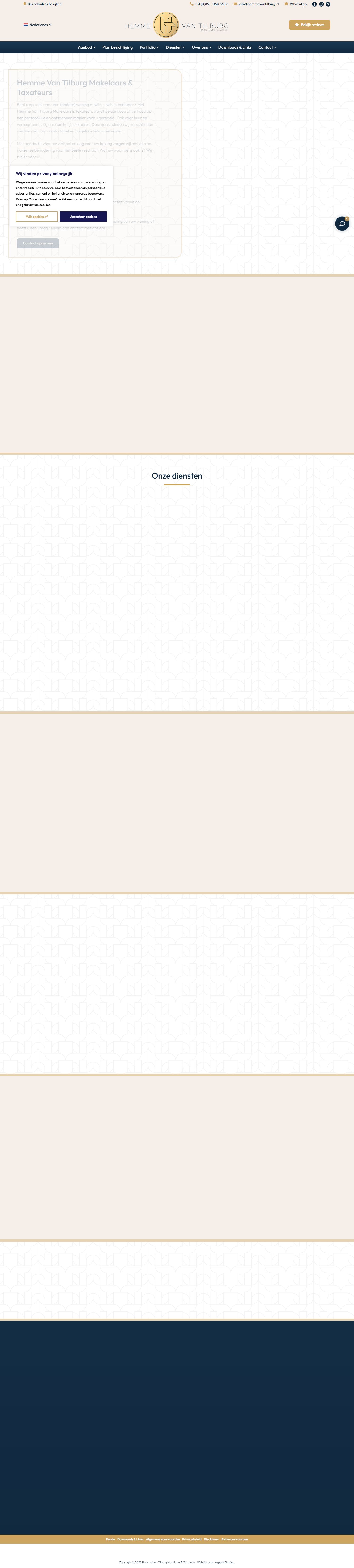 Screenshot van de website van www.hemmevantilburg.nl
