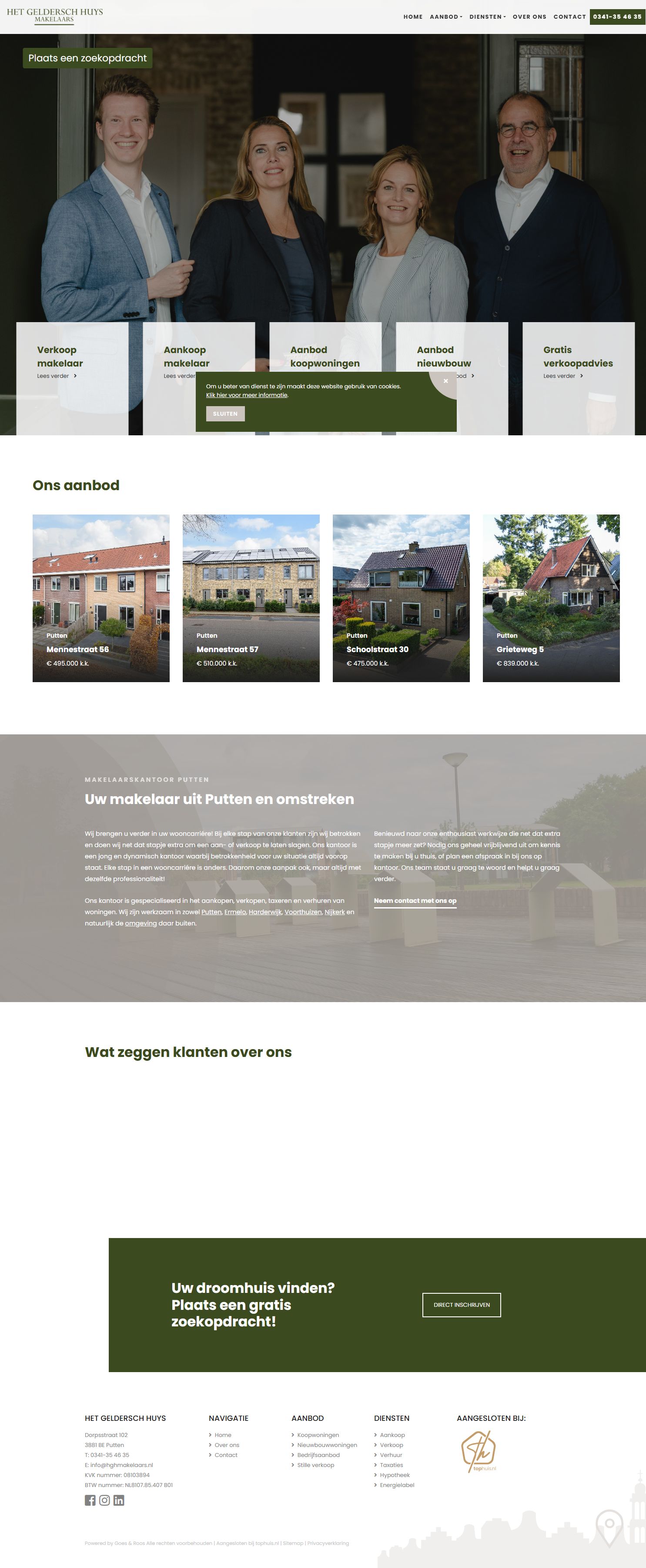 Screenshot of the website of www.hetgelderschhuys.nl