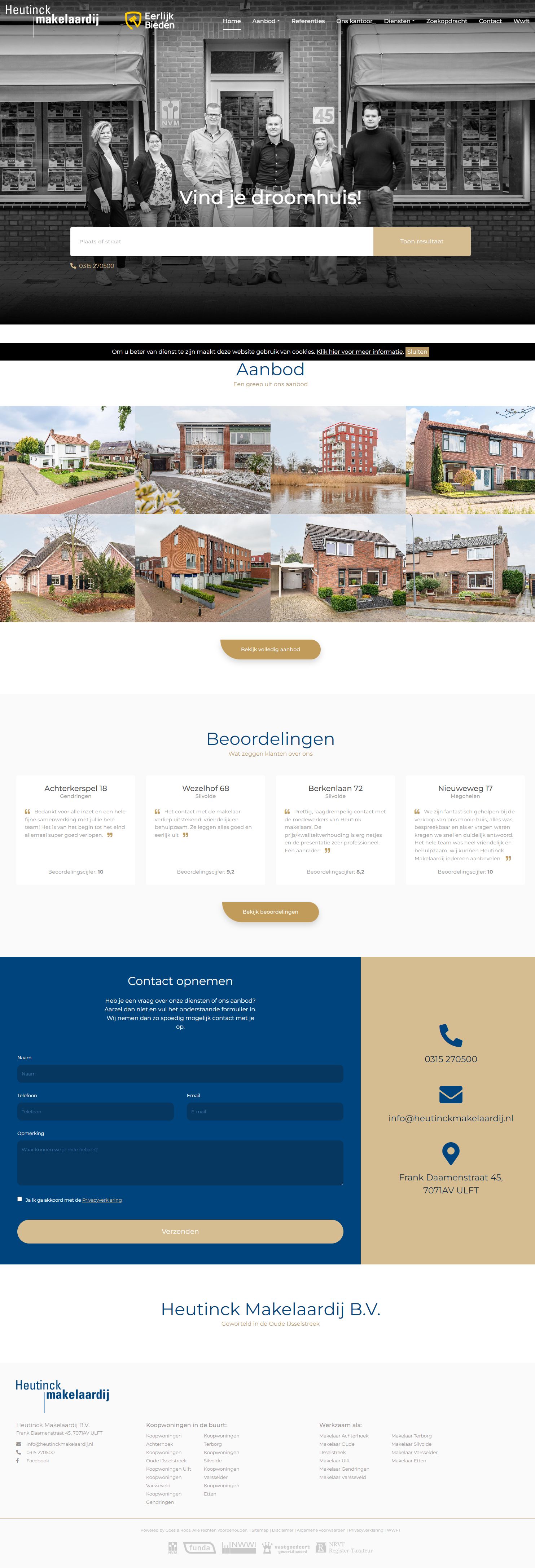 Screenshot van de website van www.heutinckmakelaardij.nl