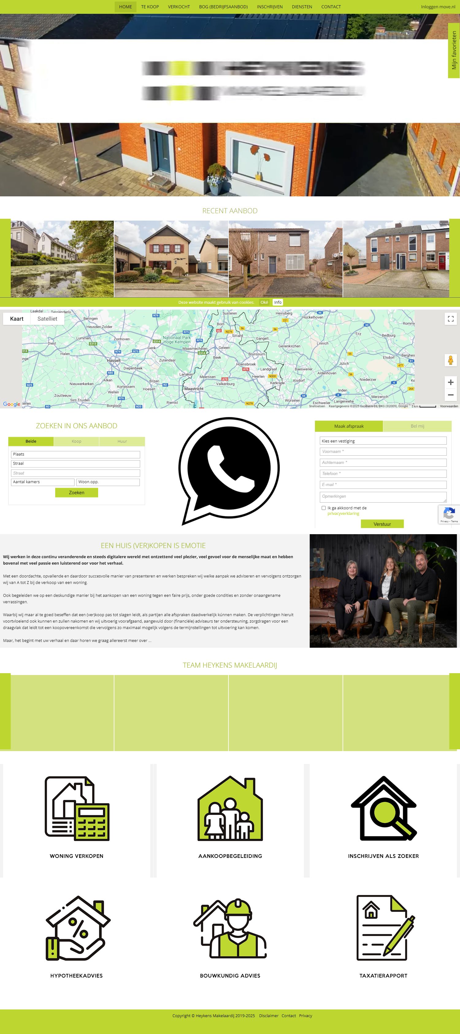 Screenshot van de website van www.heykens.nl