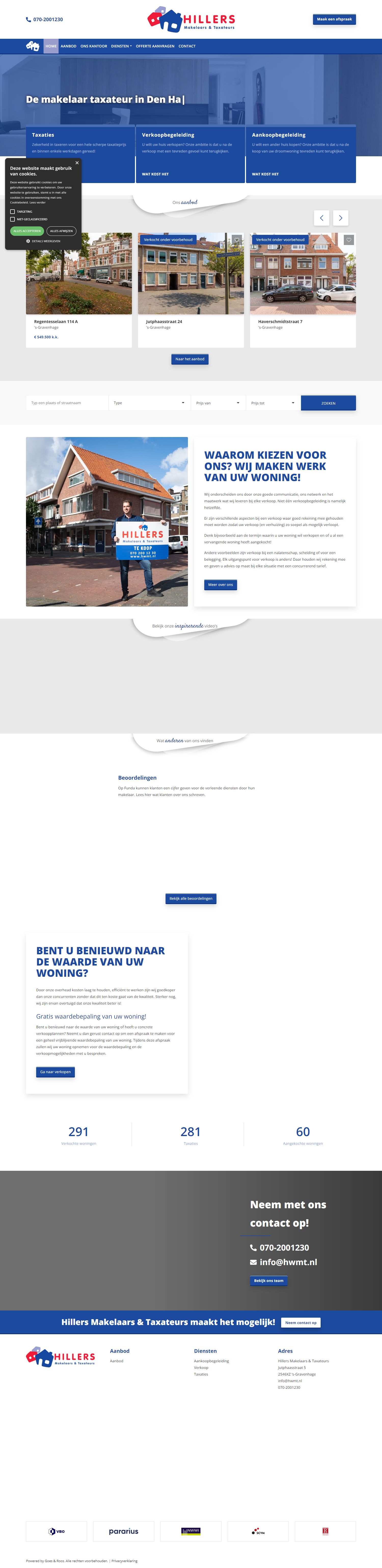 Screenshot van de website van www.hwmt.nl