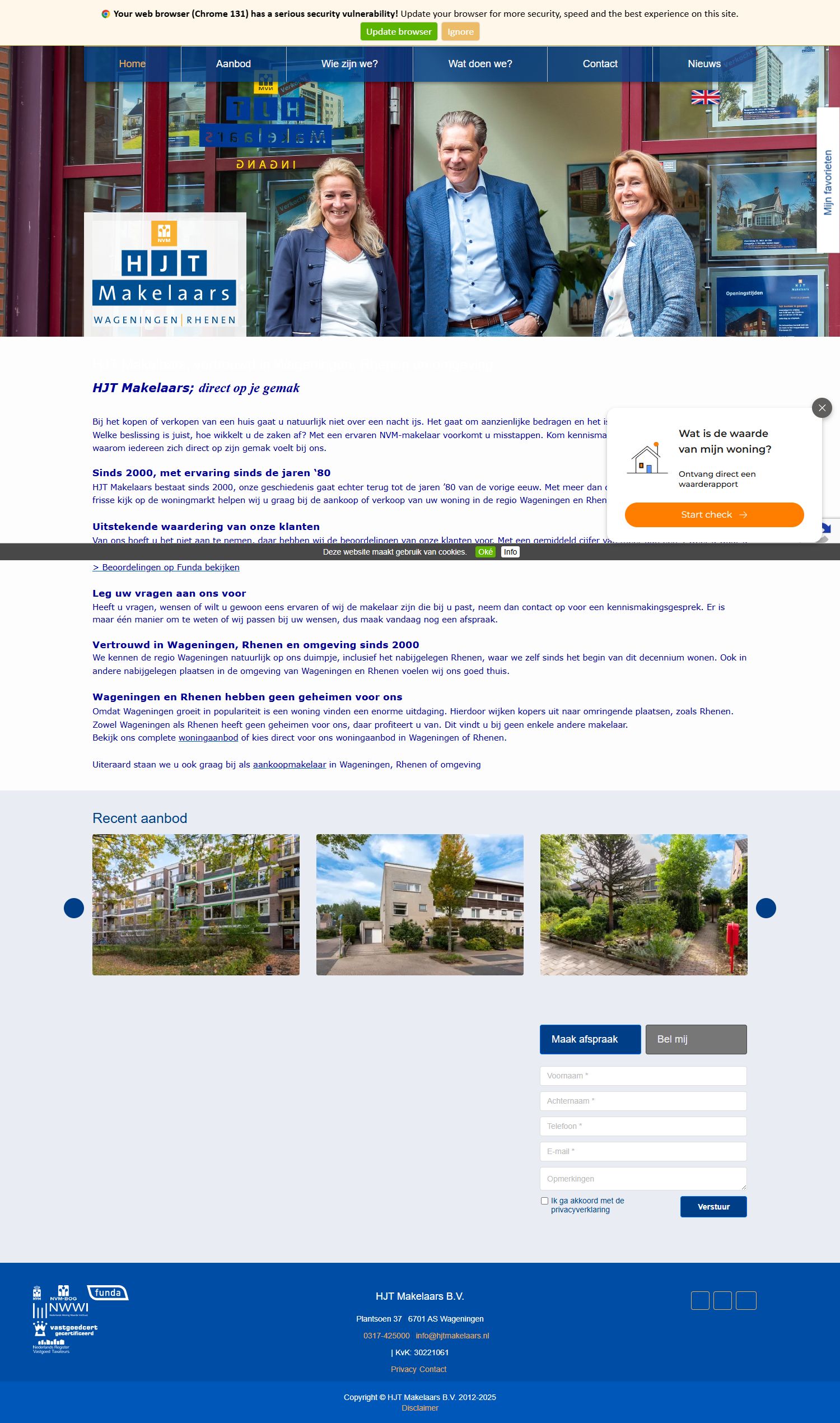 Screenshot of the website of www.hjtmakelaars.nl