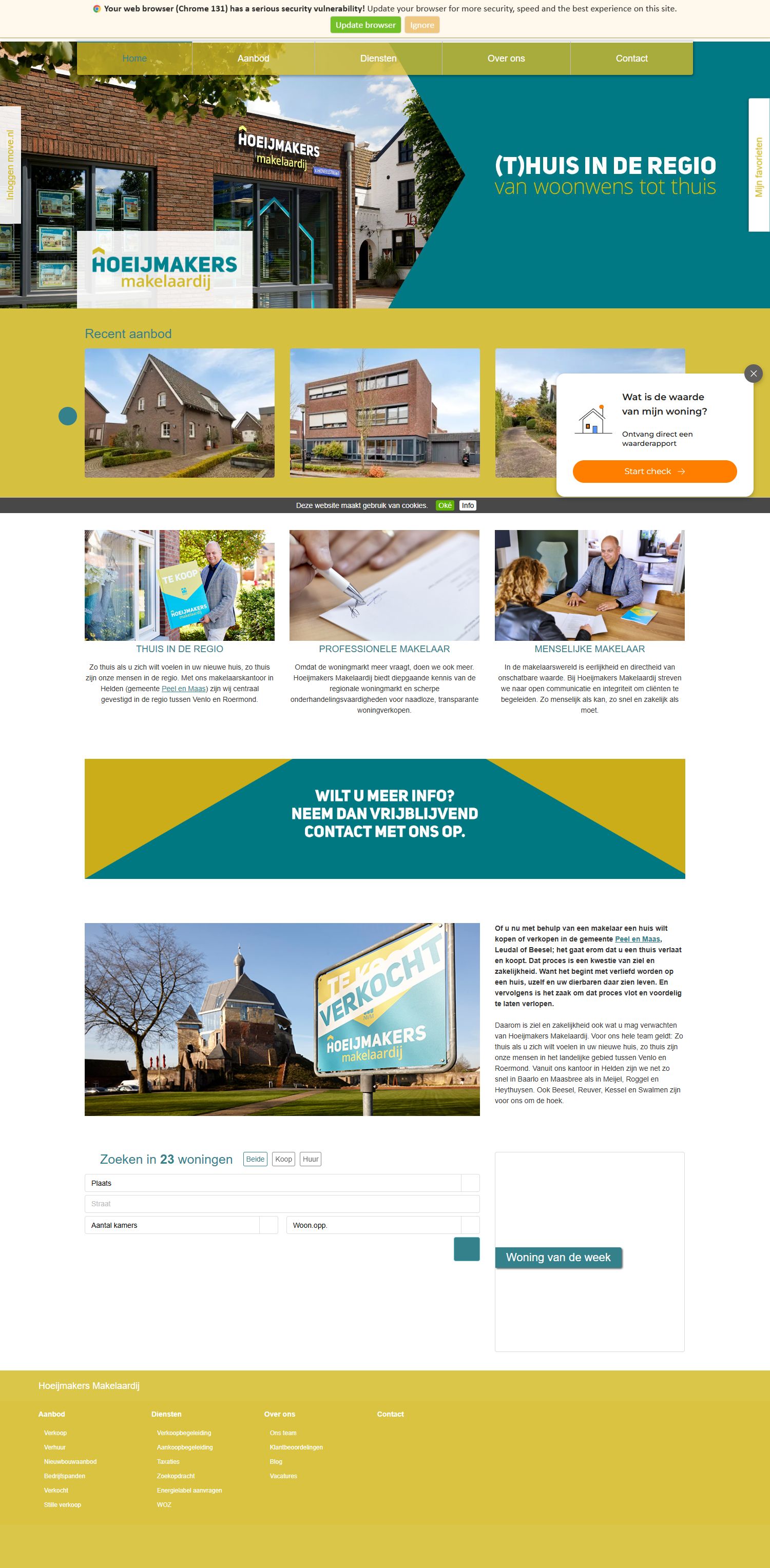 Capture d'écran du site web de www.hoeijmakersmakelaardij.nl