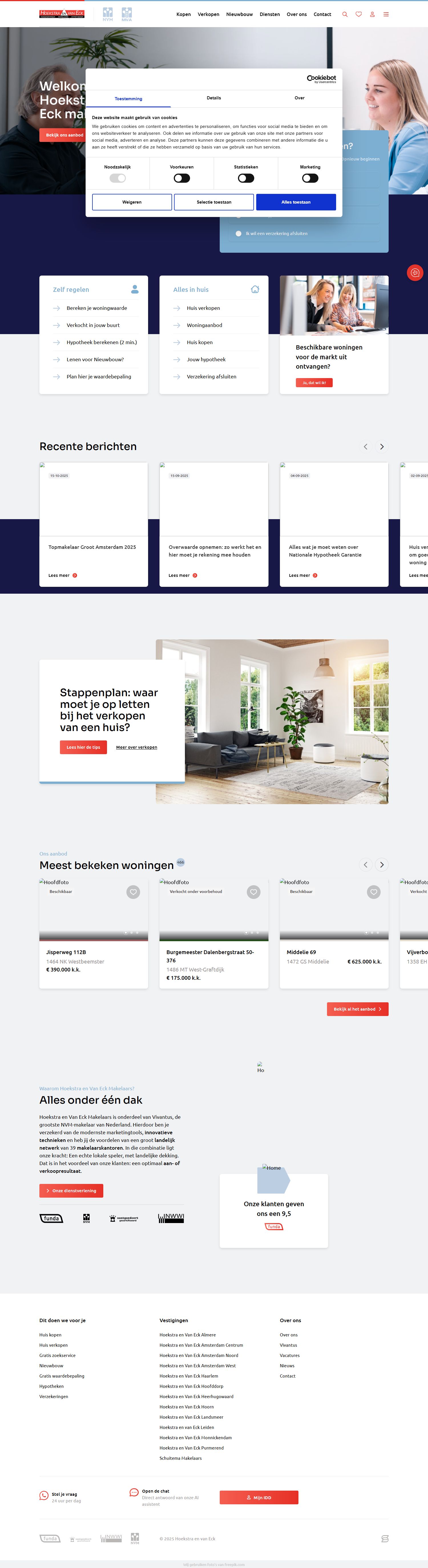 Screenshot of the website of www.hoekstraenvaneck.nl