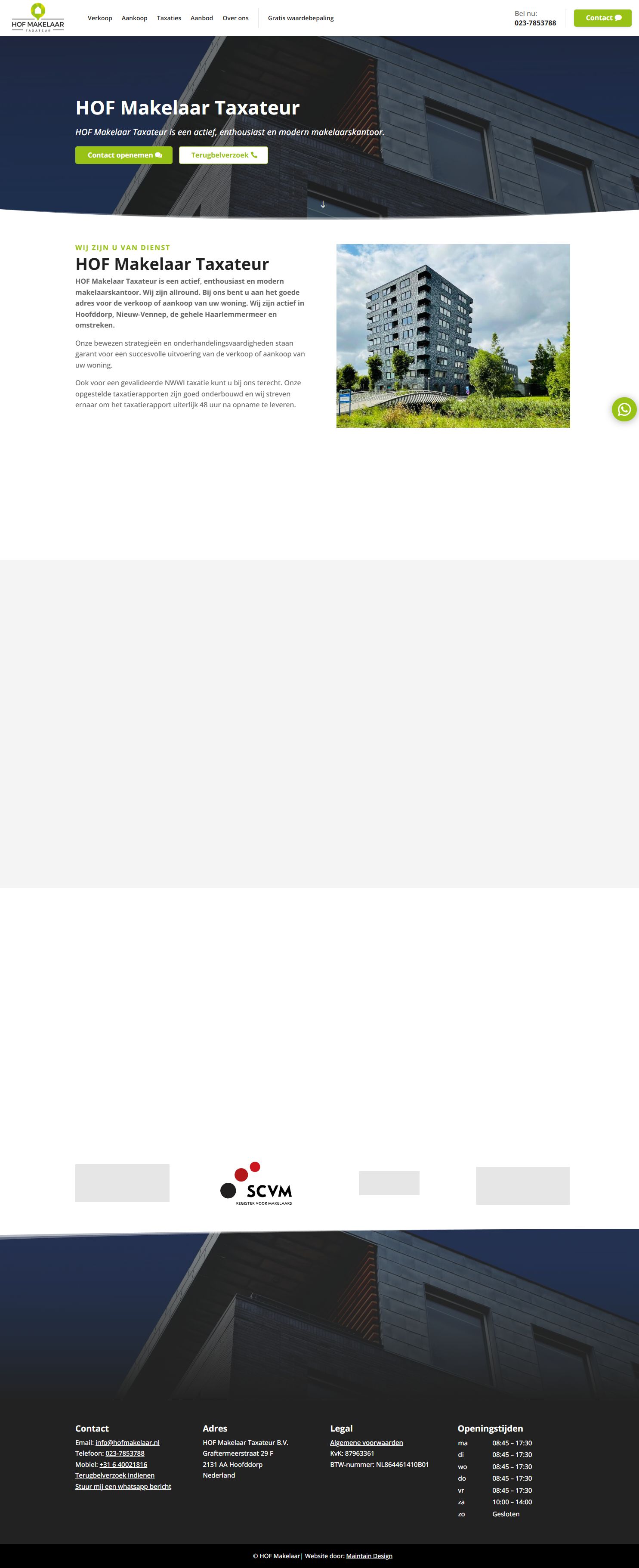 Kantoorfoto HOF Makelaar Taxateur