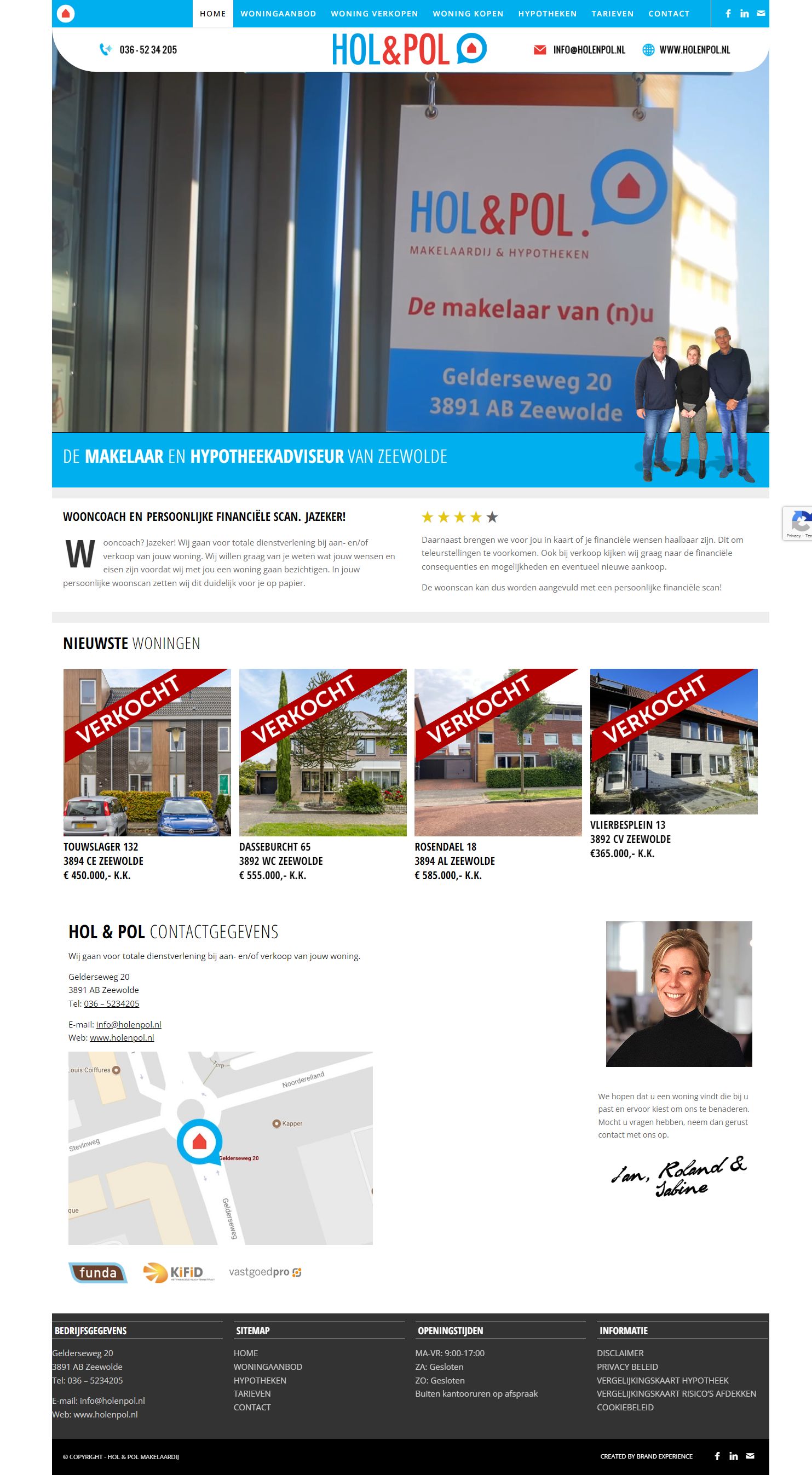 Screenshot van de website van www.holenpol.nl