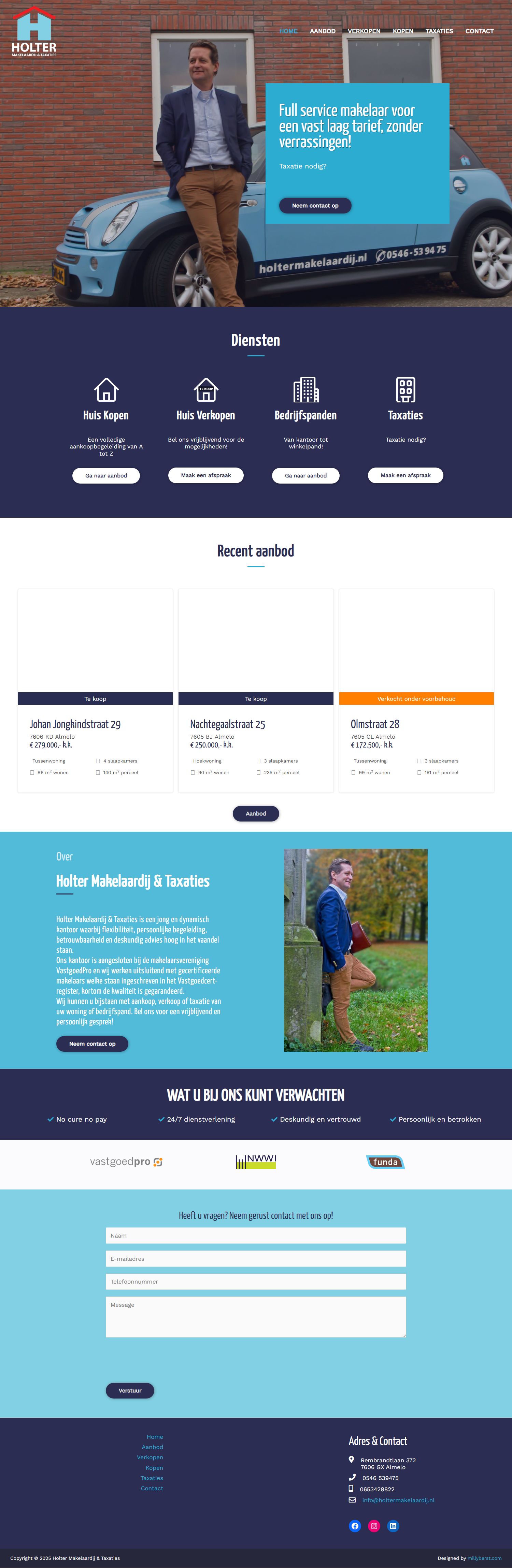 Screenshot van de website van www.holtermakelaardij.nl