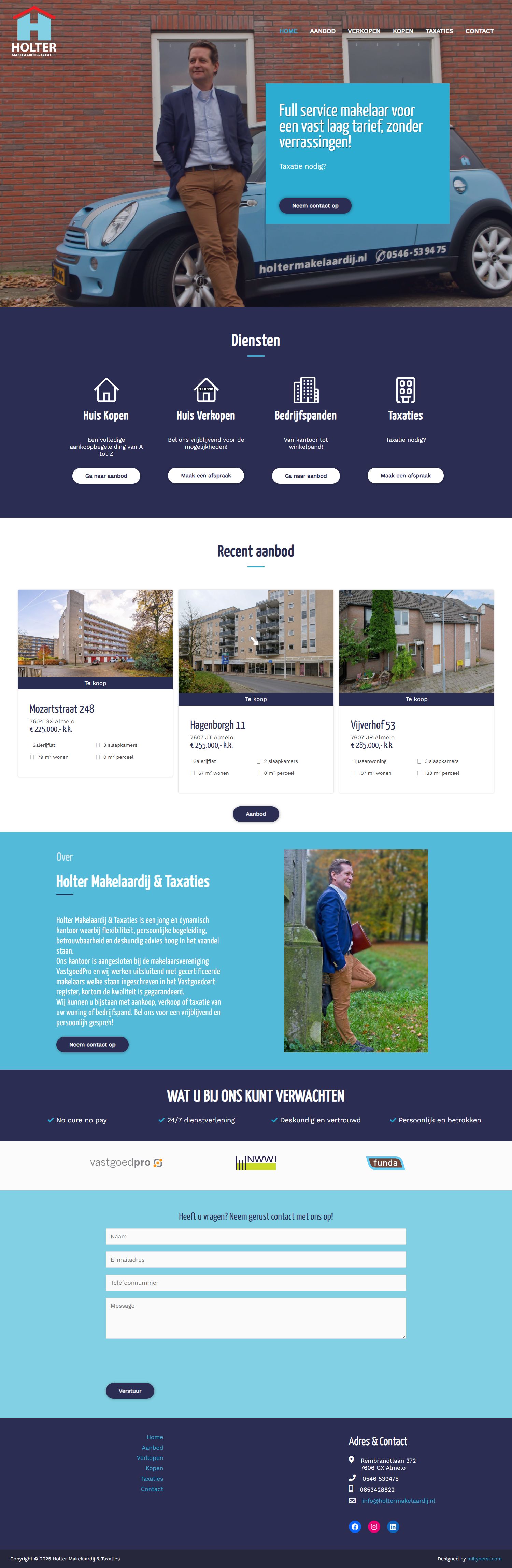 Screenshot van de website van www.holtermakelaardij.nl