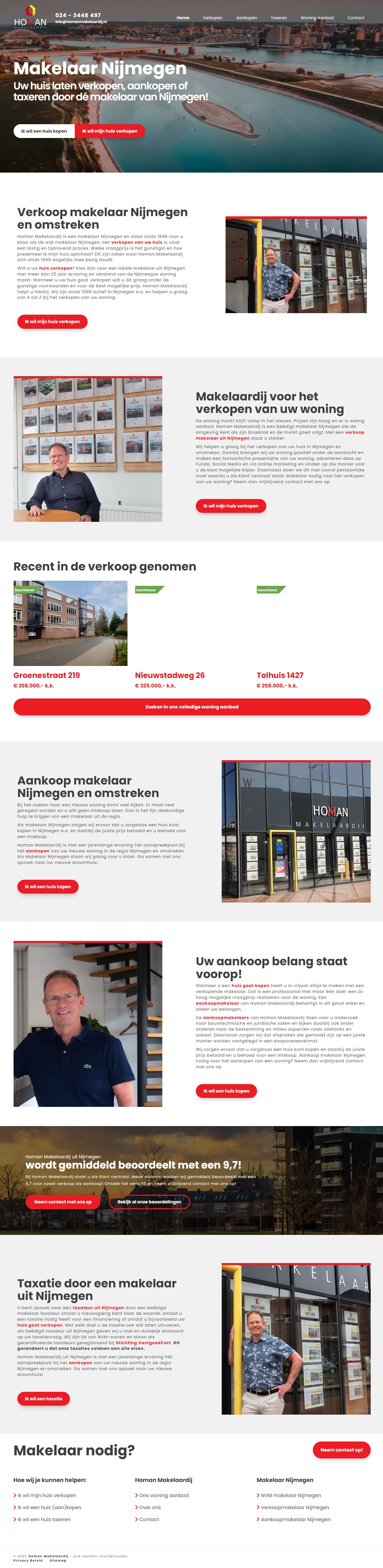 Screenshot van de website van www.homanmakelaardij.nl