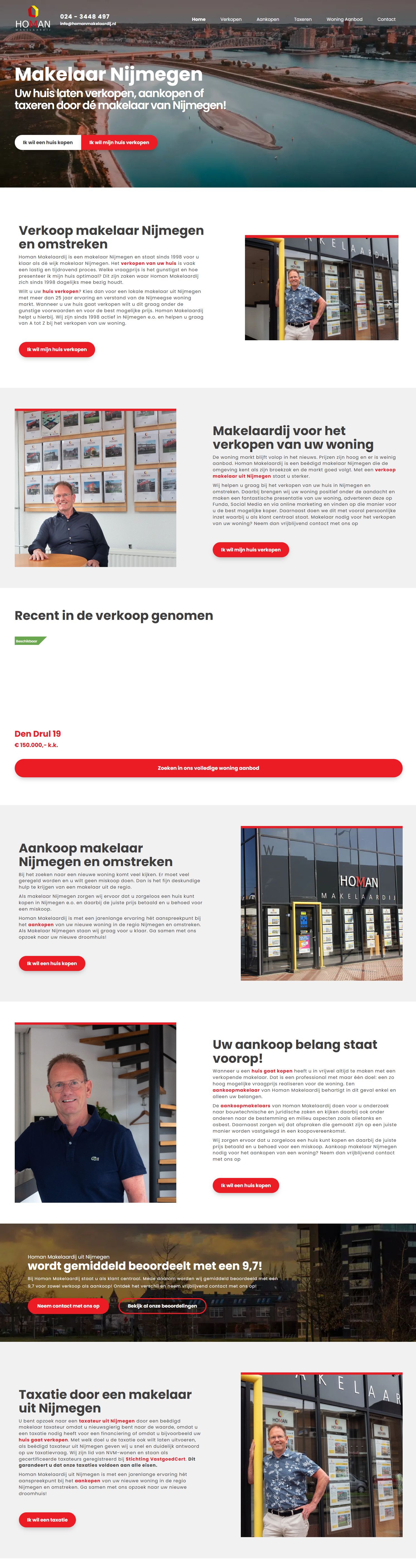 Screenshot van de website van www.homanmakelaardij.nl