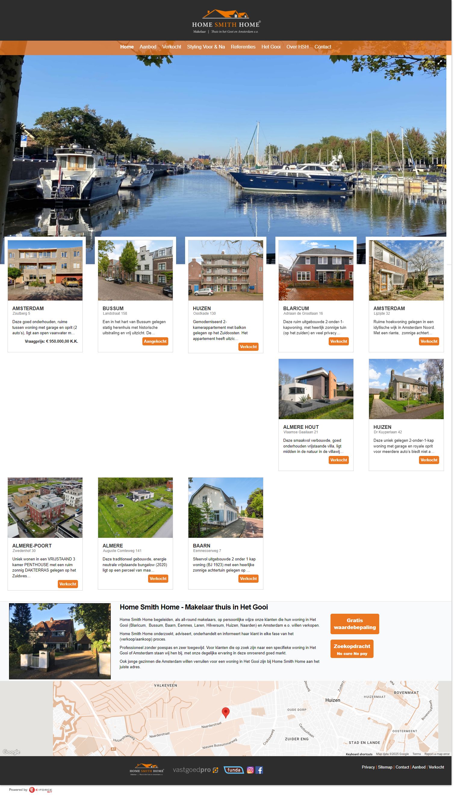 Screenshot van de website van www.homesmithhome.nl