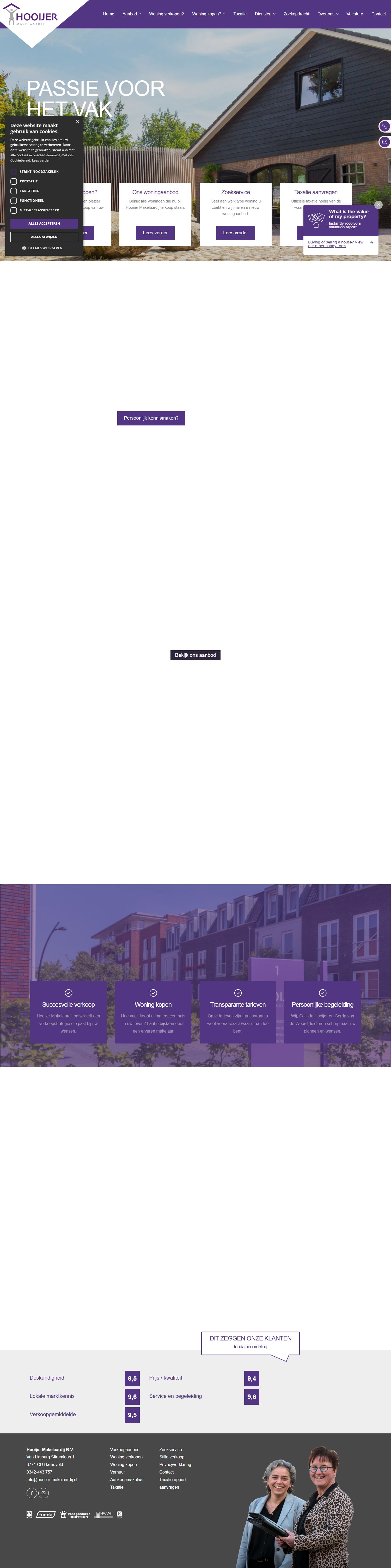 Screenshot of the website of www.hooijer-makelaardij.nl