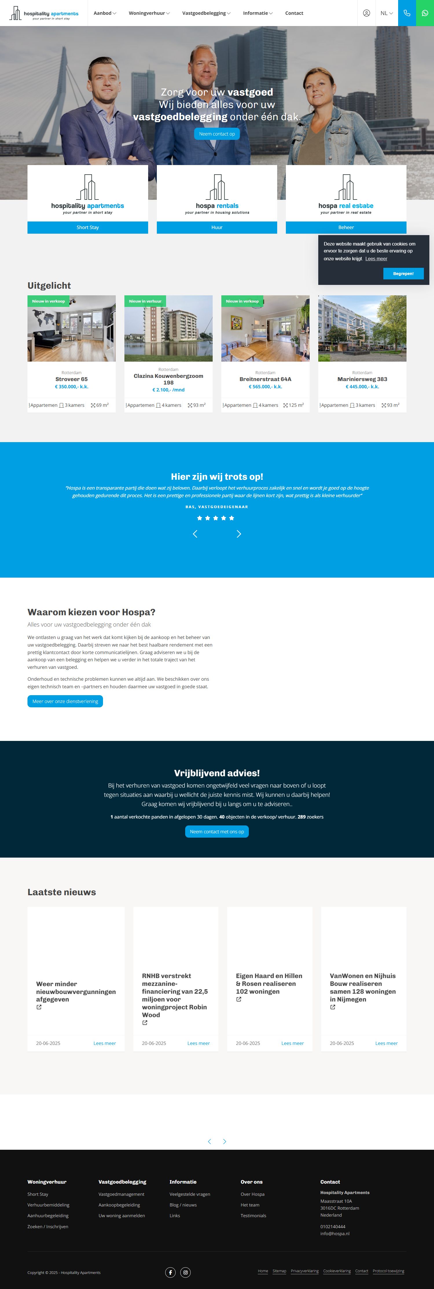 Screenshot der Website von www.hospa.nl