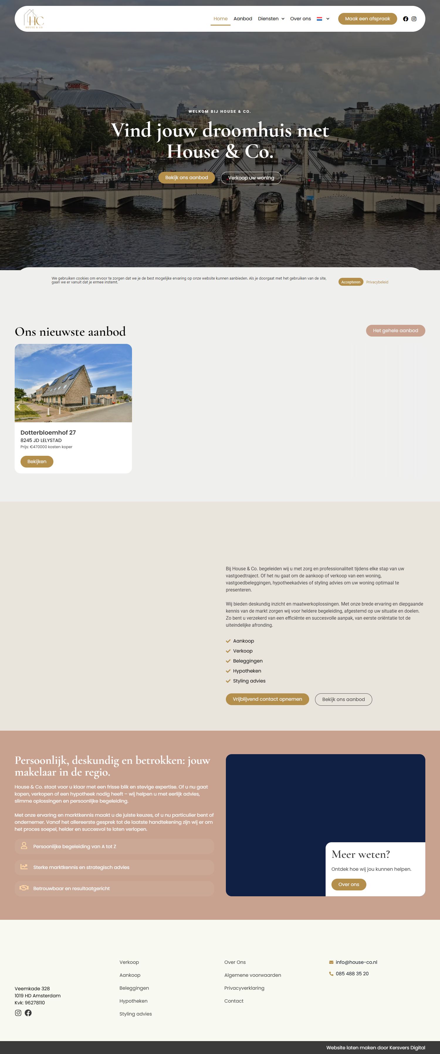 Screenshot van de website van www.house-co.nl