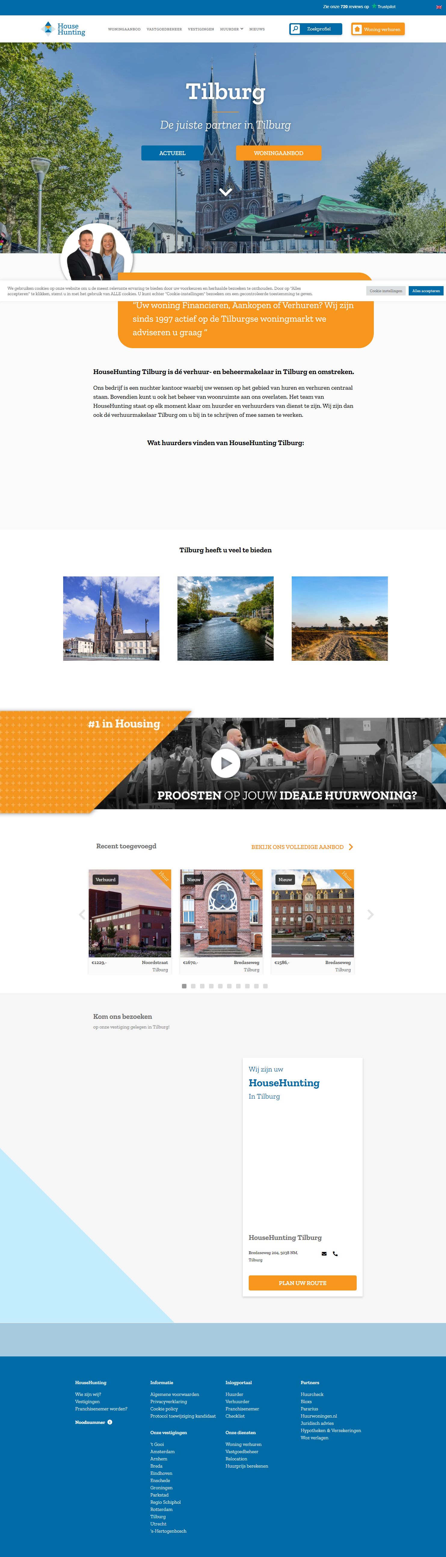 Screenshot van de website van househunting.nl