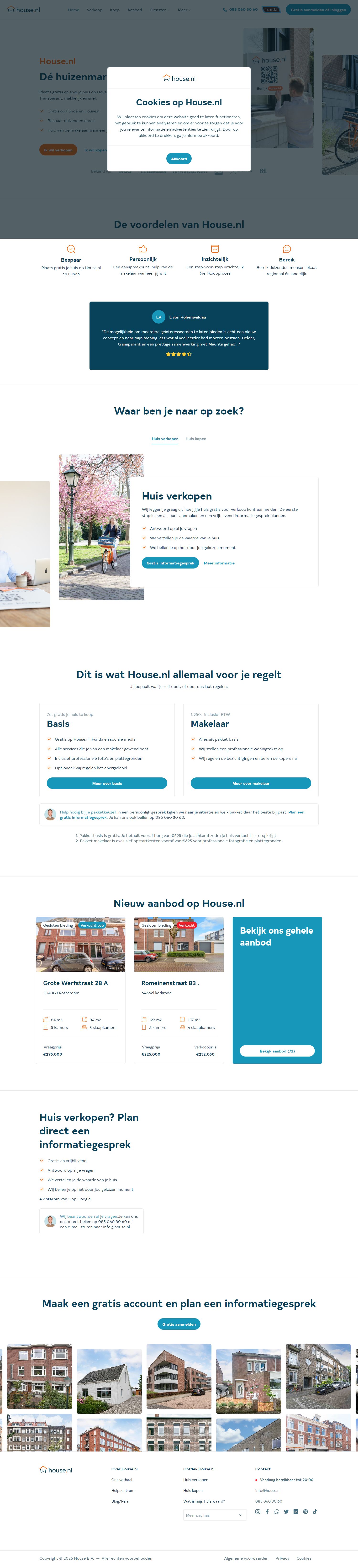 Screenshot van de website van www.house.nl