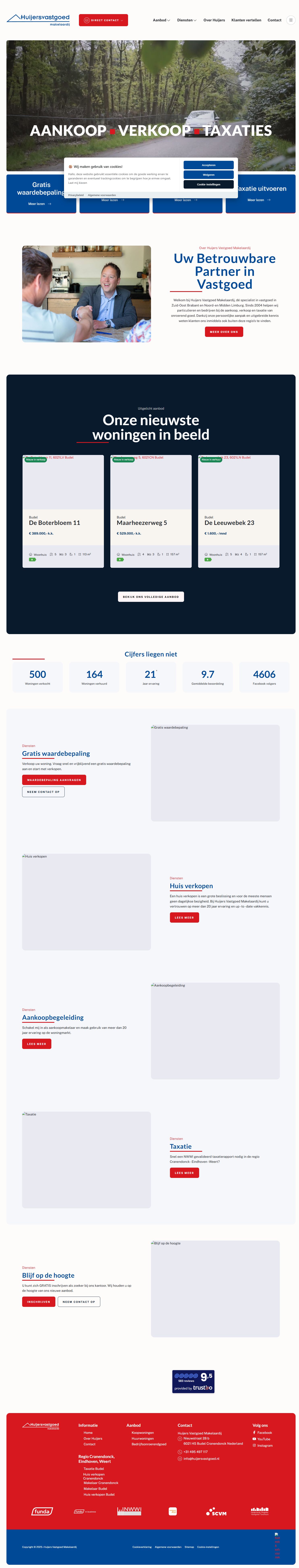 Screenshot van de website van www.huijersvastgoed.nl