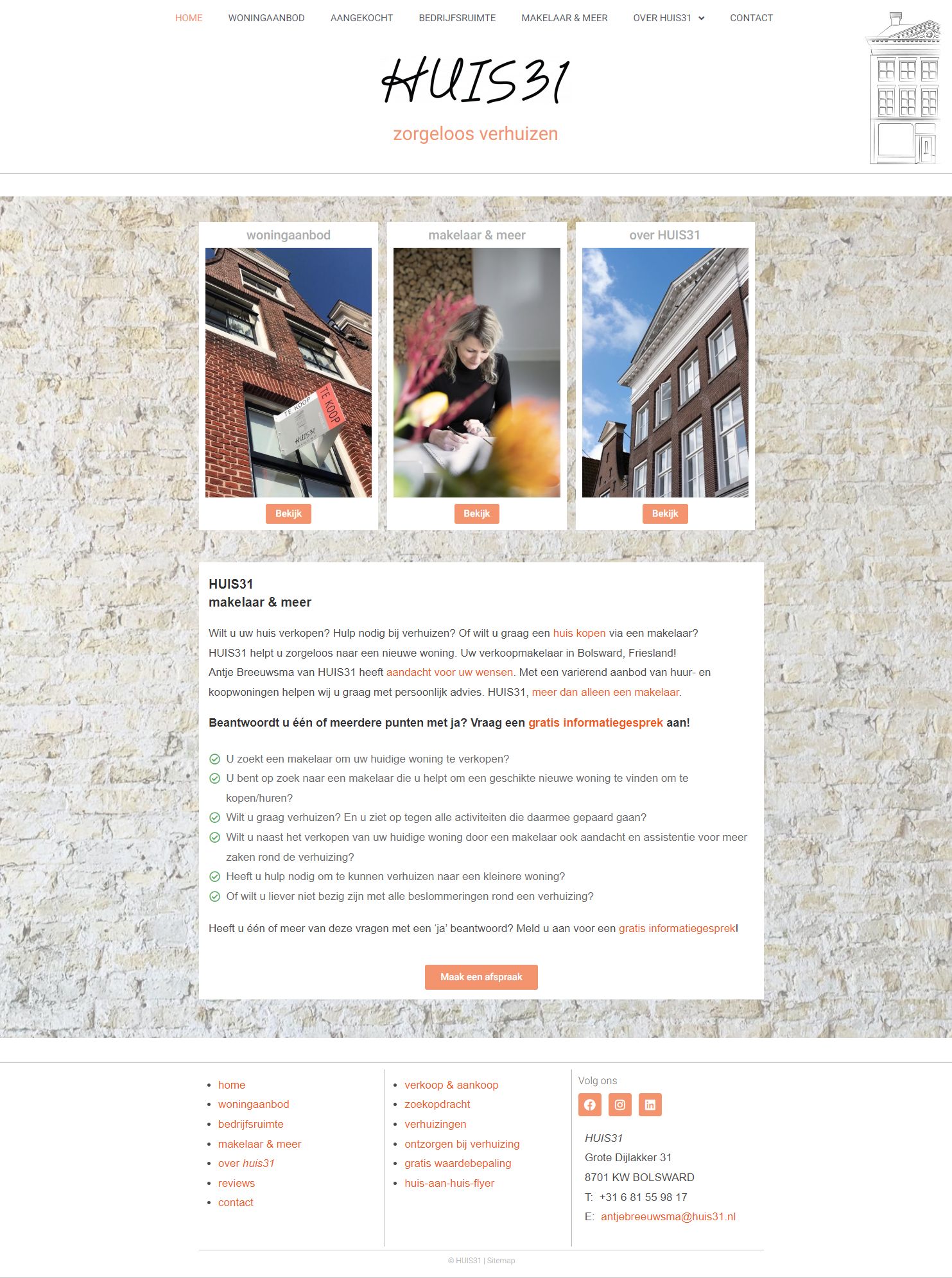 Screenshot van de website van antjebreeuwsma.nl