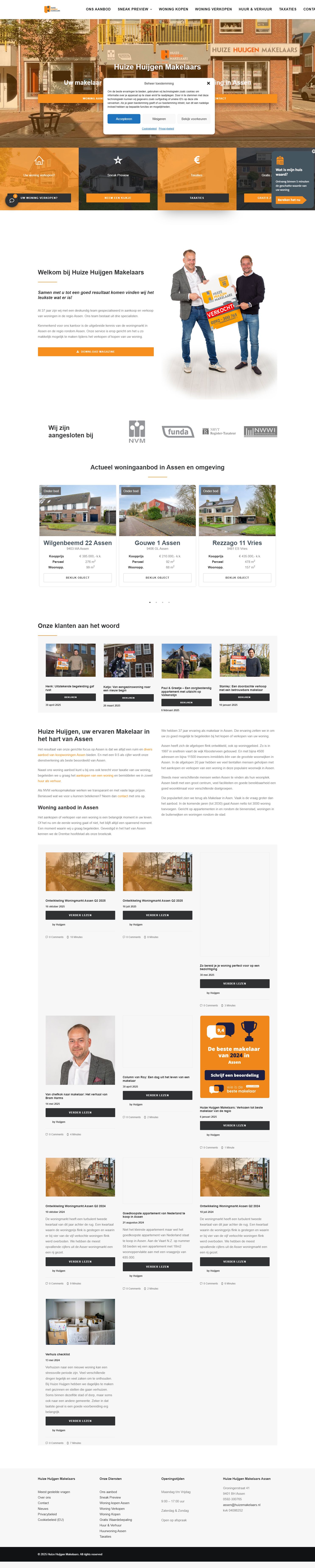 Screenshot of the website of www.huizehuijgenmakelaars.nl