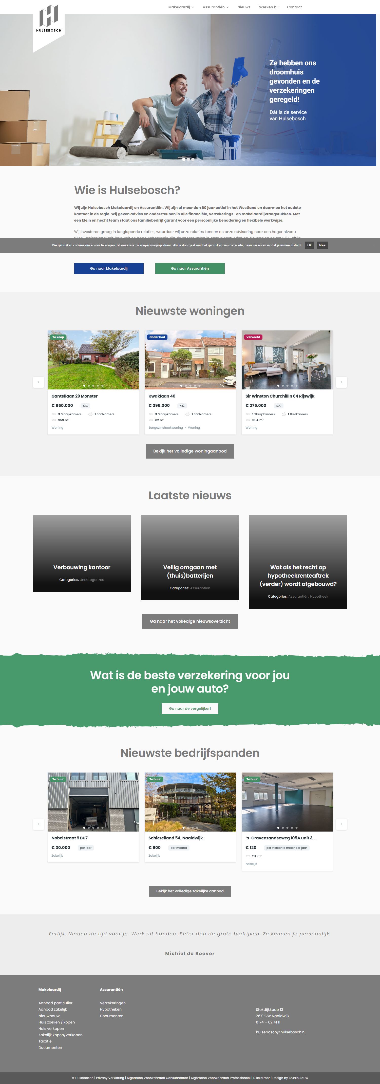 Screenshot van de website van www.hulsebosch.nl