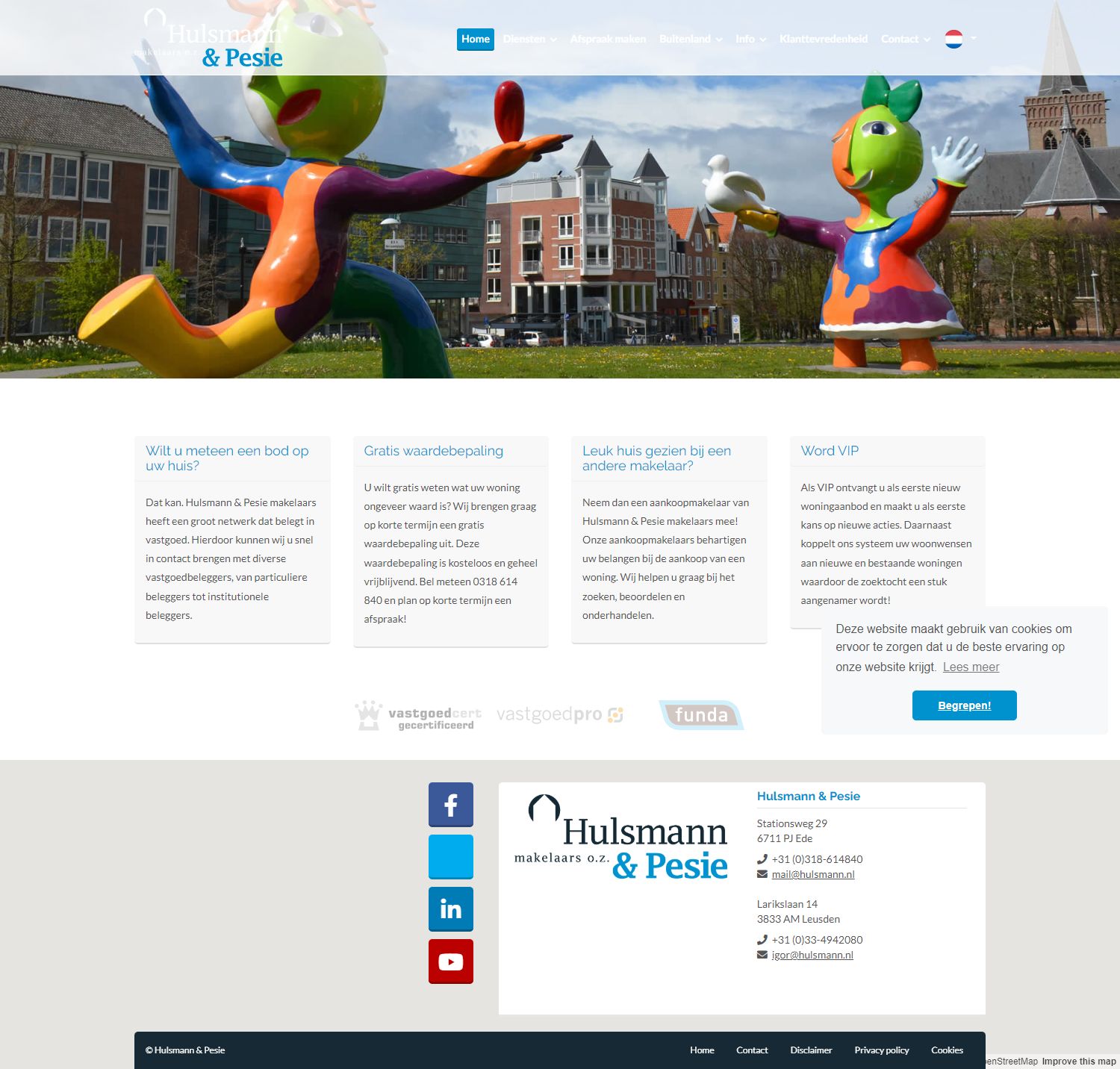 Screenshot van de website van www.hulsmann.nl